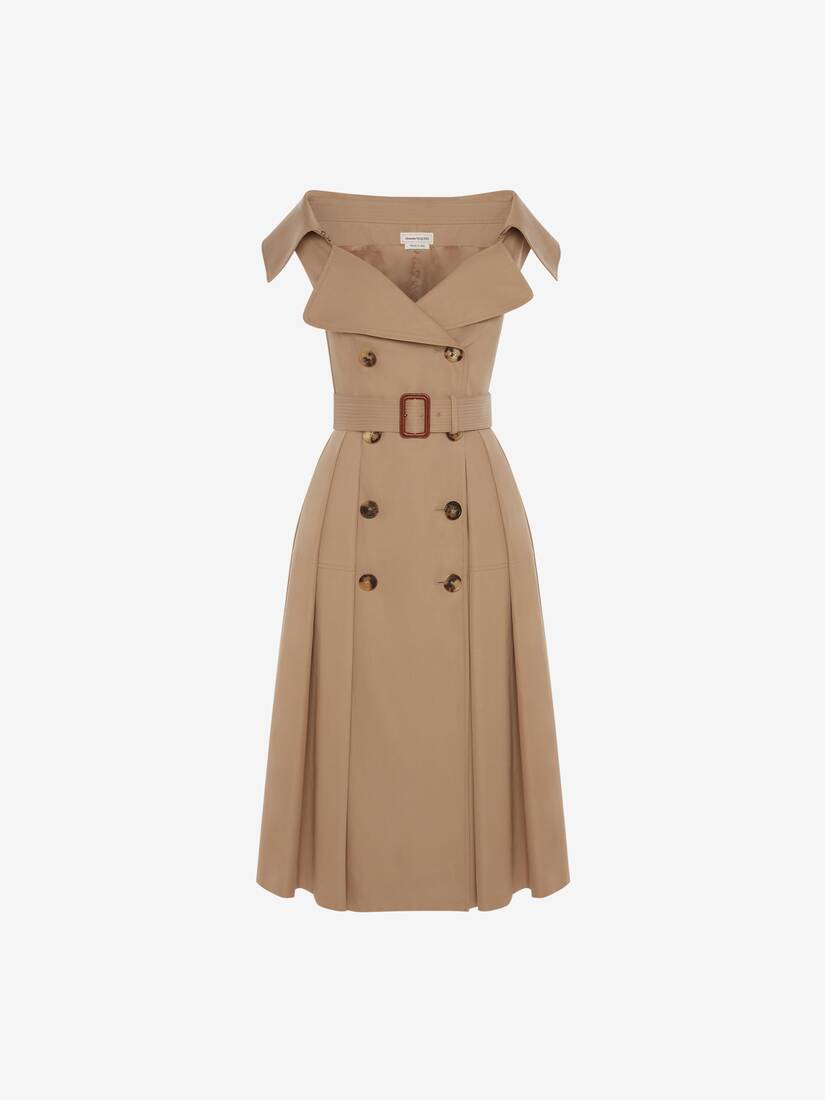 Vestidos Alexander McQueen Exploded Trench Mujer - Beige - Mexico 905-AGKWUO